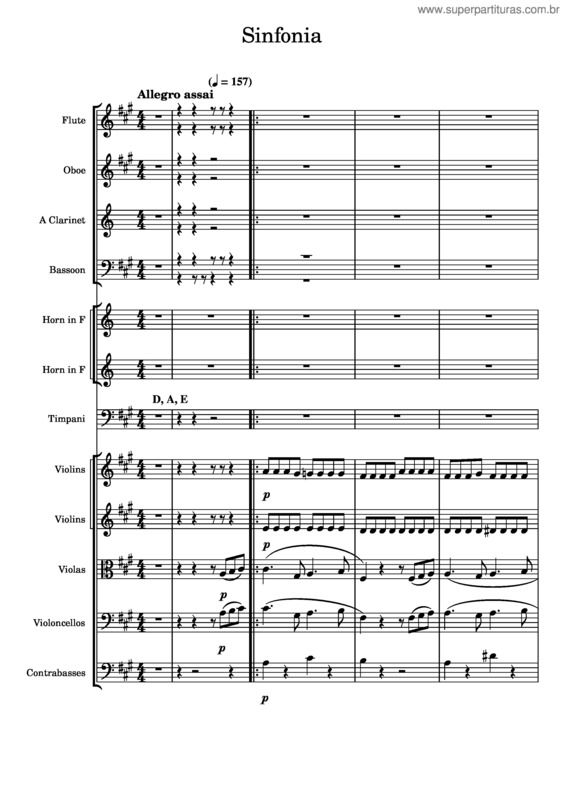Partitura da música Sinfonia [1St Movement]